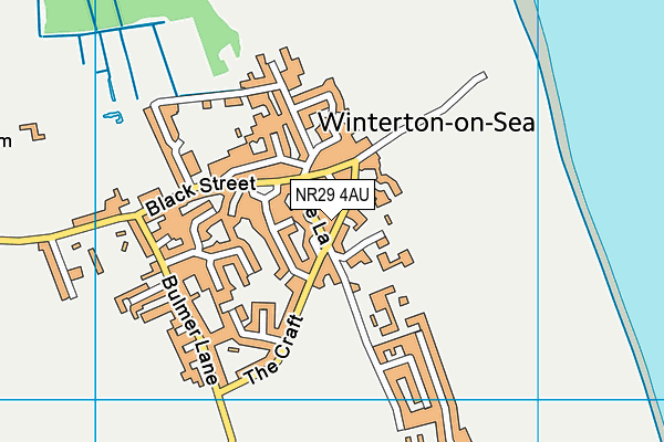 NR29 4AU map - OS VectorMap District (Ordnance Survey)