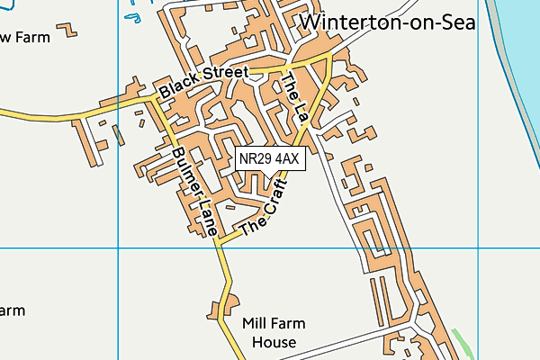 NR29 4AX map - OS VectorMap District (Ordnance Survey)