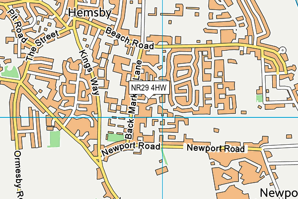 NR29 4HW map - OS VectorMap District (Ordnance Survey)