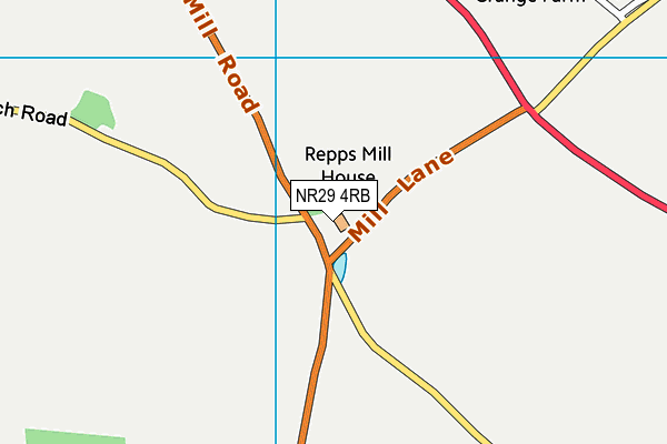 NR29 4RB map - OS VectorMap District (Ordnance Survey)