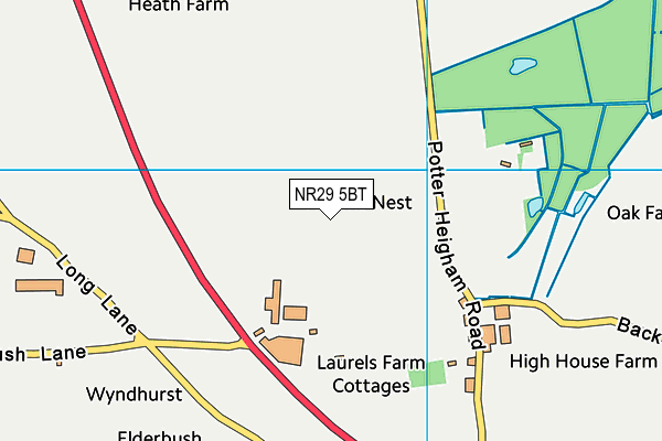 NR29 5BT map - OS VectorMap District (Ordnance Survey)