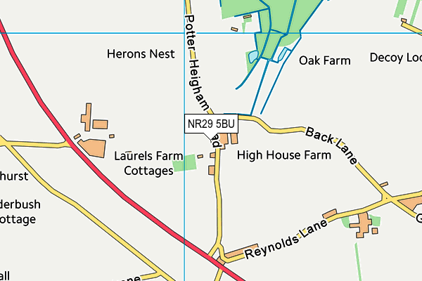 NR29 5BU map - OS VectorMap District (Ordnance Survey)