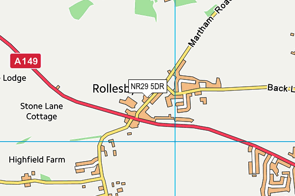 Map of HALL FARM ROLLESBY LIMITED at district scale