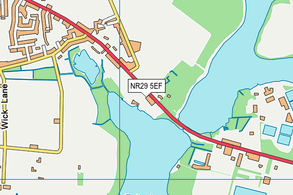 Map of THE WATERSIDE (ROLLESBY) LIMITED at district scale