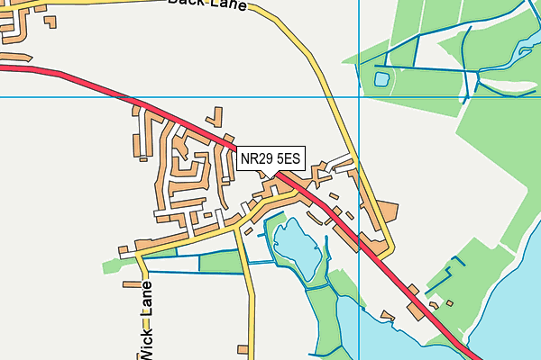 NR29 5ES map - OS VectorMap District (Ordnance Survey)