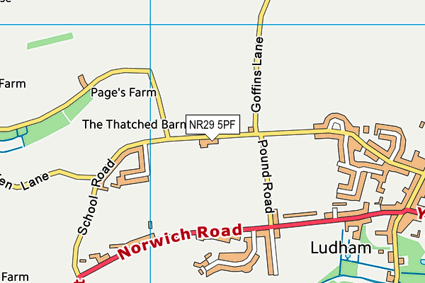 NR29 5PF map - OS VectorMap District (Ordnance Survey)