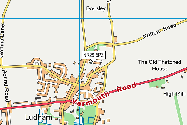 NR29 5PZ map - OS VectorMap District (Ordnance Survey)