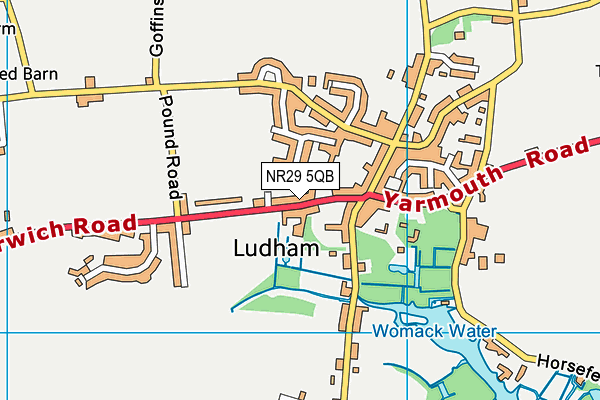 NR29 5QB map - OS VectorMap District (Ordnance Survey)