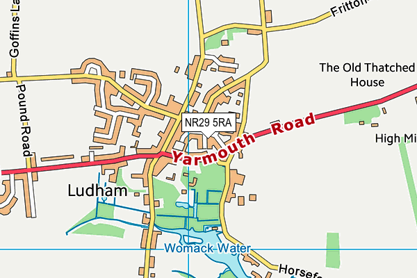 NR29 5RA map - OS VectorMap District (Ordnance Survey)