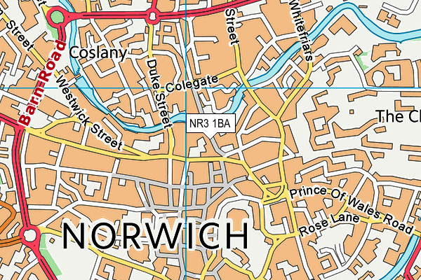 NR3 1BA map - OS VectorMap District (Ordnance Survey)