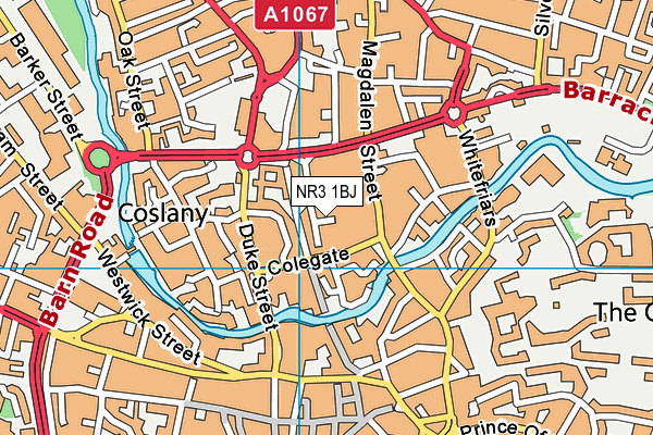 NR3 1BJ map - OS VectorMap District (Ordnance Survey)