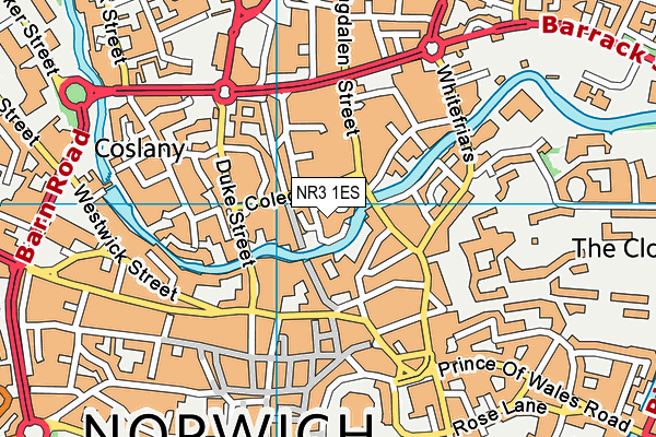 NR3 1ES map - OS VectorMap District (Ordnance Survey)