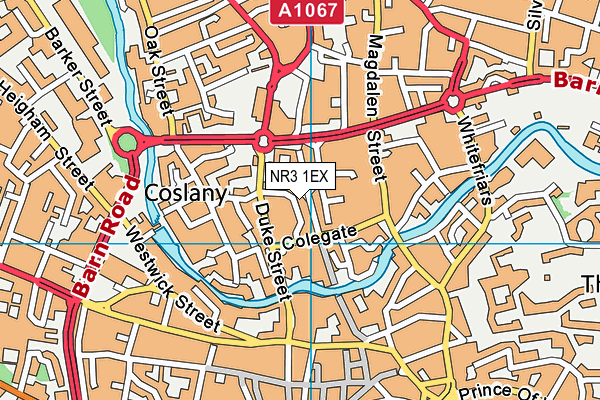 NR3 1EX map - OS VectorMap District (Ordnance Survey)