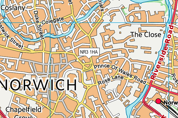 NR3 1HA map - OS VectorMap District (Ordnance Survey)