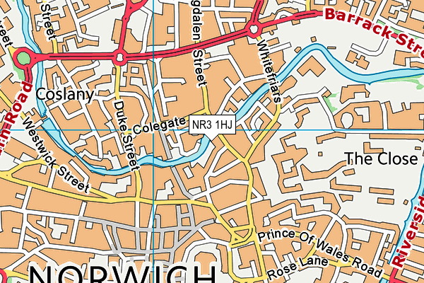 NR3 1HJ map - OS VectorMap District (Ordnance Survey)