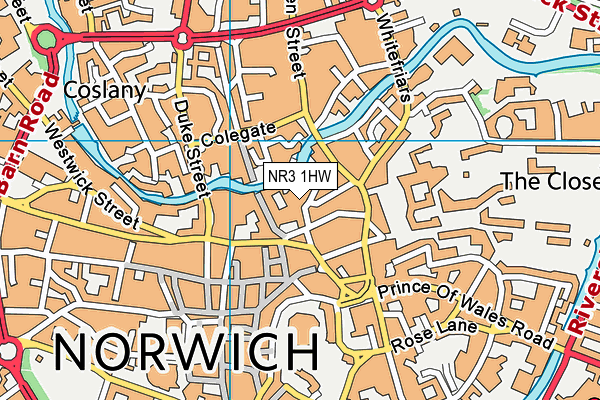 NR3 1HW map - OS VectorMap District (Ordnance Survey)