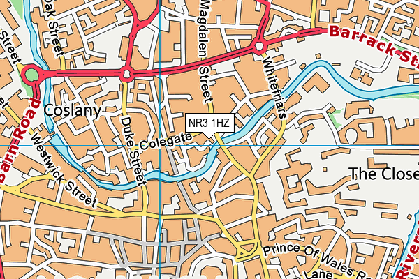 NR3 1HZ map - OS VectorMap District (Ordnance Survey)