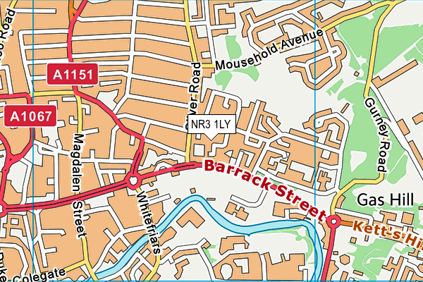 NR3 1LY map - OS VectorMap District (Ordnance Survey)