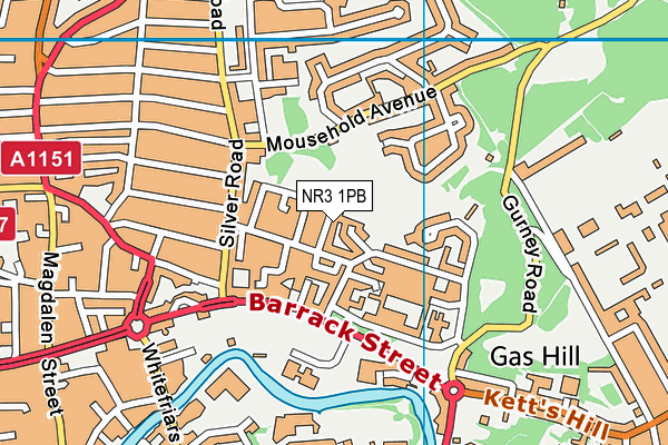 NR3 1PB map - OS VectorMap District (Ordnance Survey)