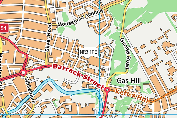 NR3 1PE map - OS VectorMap District (Ordnance Survey)