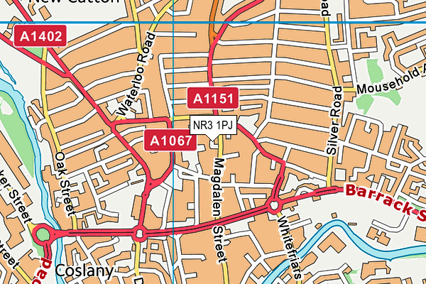 NR3 1PJ map - OS VectorMap District (Ordnance Survey)