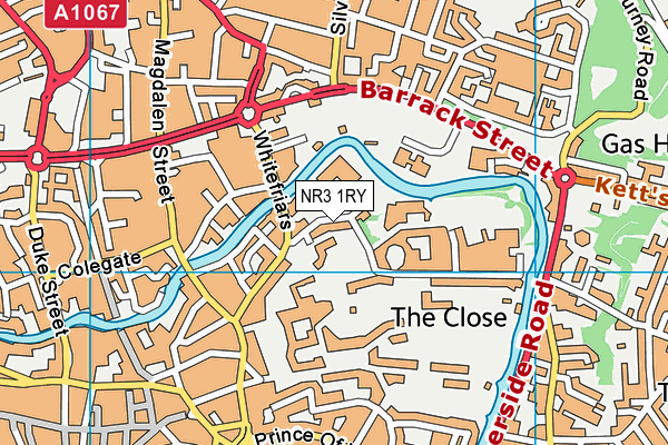 NR3 1RY map - OS VectorMap District (Ordnance Survey)