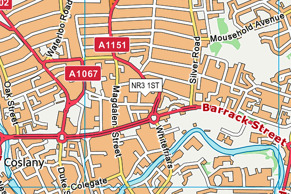 NR3 1ST map - OS VectorMap District (Ordnance Survey)