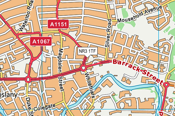 NR3 1TF map - OS VectorMap District (Ordnance Survey)