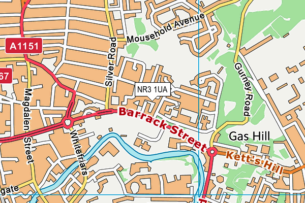 NR3 1UA map - OS VectorMap District (Ordnance Survey)