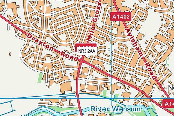 NR3 2AA map - OS VectorMap District (Ordnance Survey)