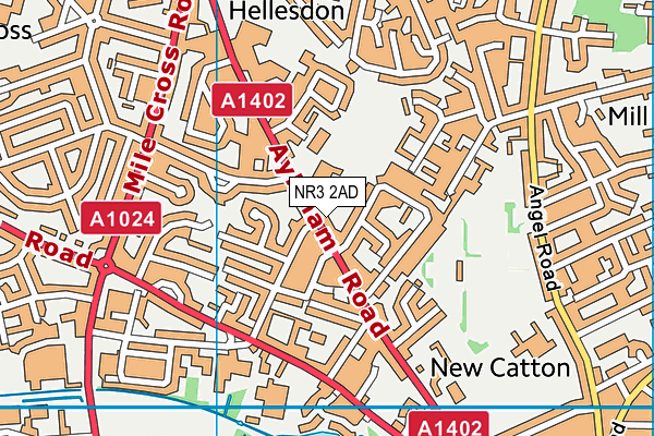 NR3 2AD map - OS VectorMap District (Ordnance Survey)