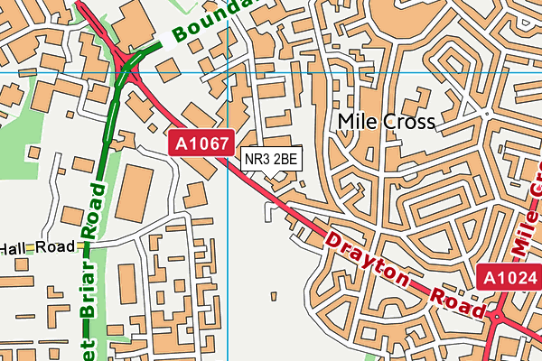 NR3 2BE map - OS VectorMap District (Ordnance Survey)