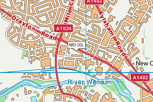 NR3 2DL map - OS VectorMap District (Ordnance Survey)