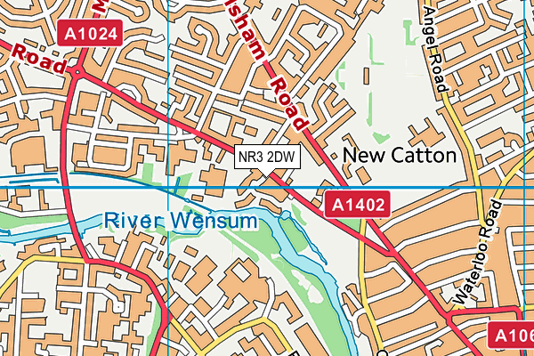 NR3 2DW map - OS VectorMap District (Ordnance Survey)