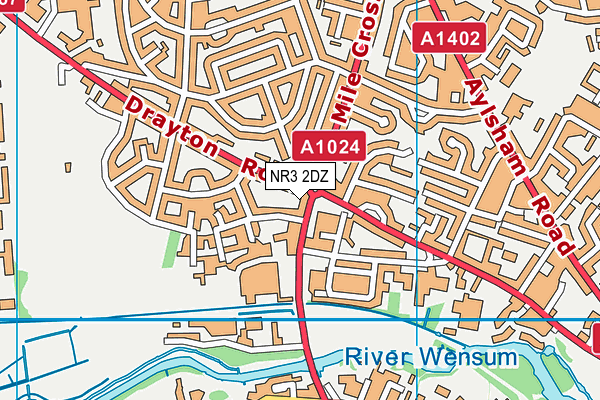 NR3 2DZ map - OS VectorMap District (Ordnance Survey)