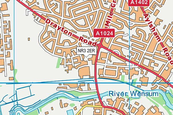 NR3 2ER map - OS VectorMap District (Ordnance Survey)