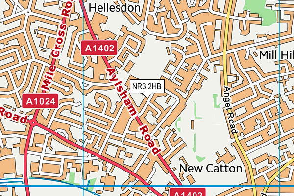 NR3 2HB map - OS VectorMap District (Ordnance Survey)