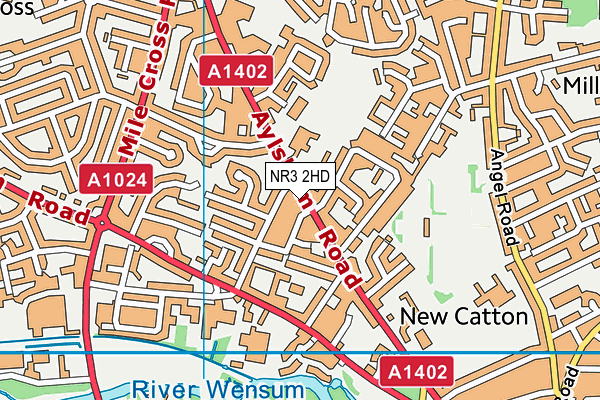 NR3 2HD map - OS VectorMap District (Ordnance Survey)