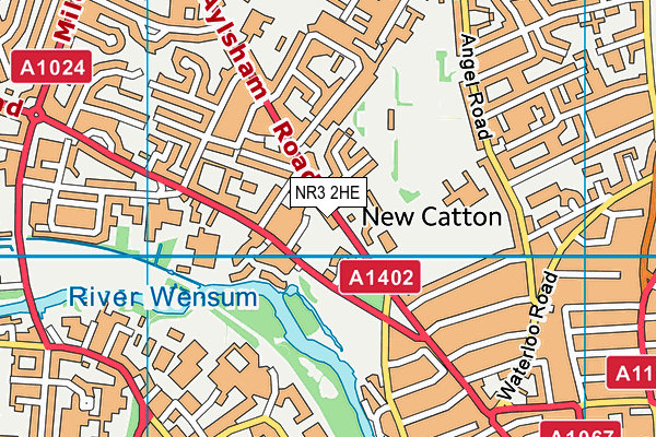 NR3 2HE map - OS VectorMap District (Ordnance Survey)