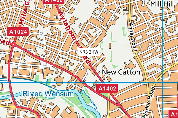 NR3 2HW map - OS VectorMap District (Ordnance Survey)