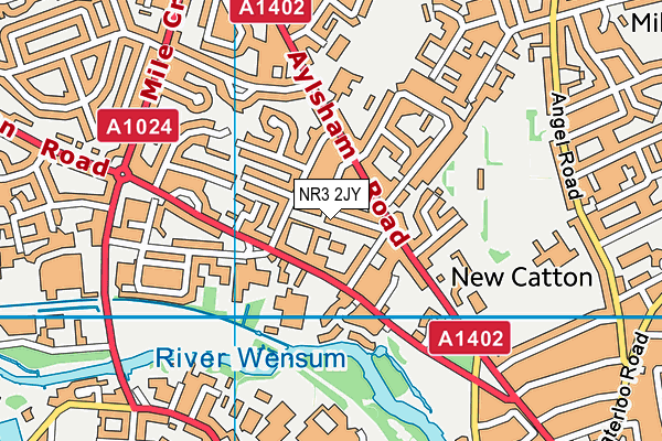 NR3 2JY map - OS VectorMap District (Ordnance Survey)