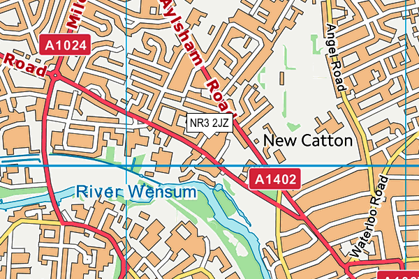 NR3 2JZ map - OS VectorMap District (Ordnance Survey)