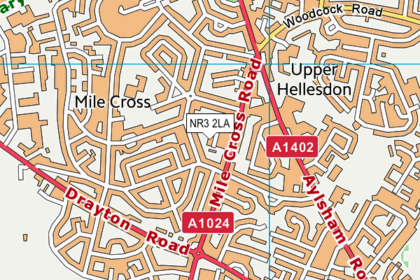 NR3 2LA map - OS VectorMap District (Ordnance Survey)