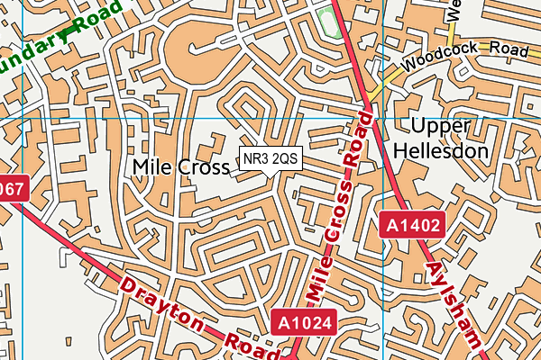 NR3 2QS map - OS VectorMap District (Ordnance Survey)