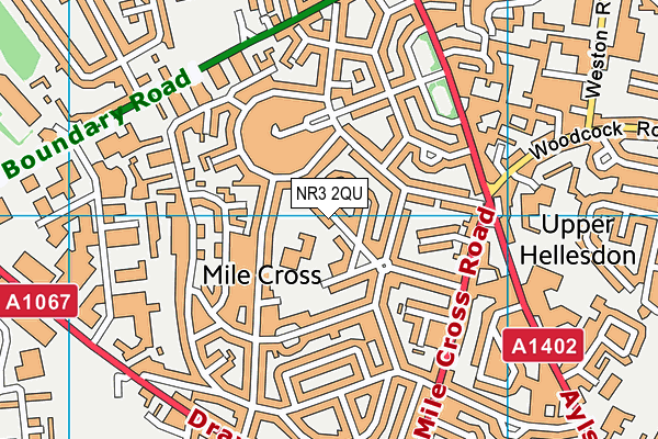 Mile Cross Primary School map (NR3 2QU) - OS VectorMap District (Ordnance Survey)