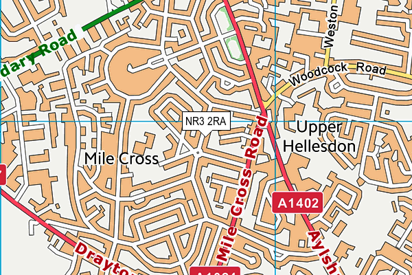 NR3 2RA map - OS VectorMap District (Ordnance Survey)