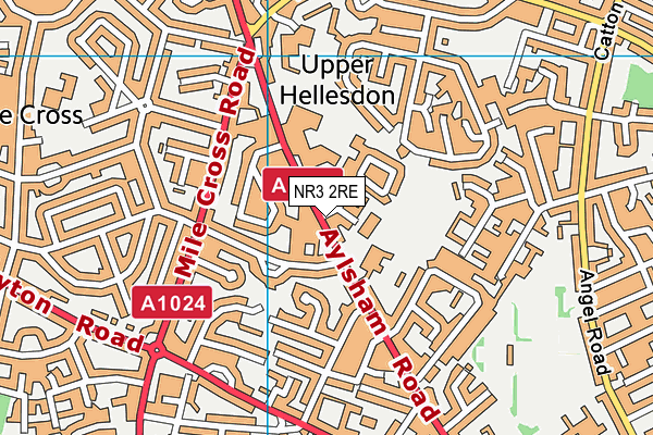 NR3 2RE map - OS VectorMap District (Ordnance Survey)