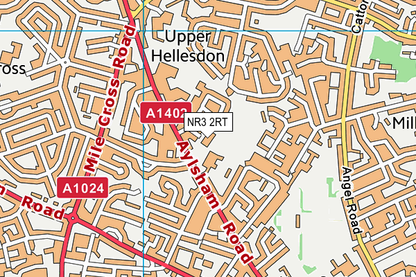 Puregym (Norwich Aylsham Road) map (NR3 2RT) - OS VectorMap District (Ordnance Survey)