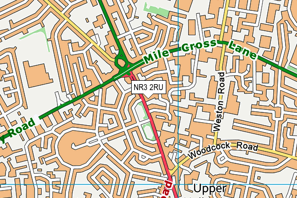 NR3 2RU map - OS VectorMap District (Ordnance Survey)