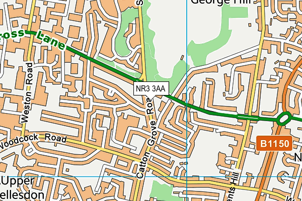 NR3 3AA map - OS VectorMap District (Ordnance Survey)